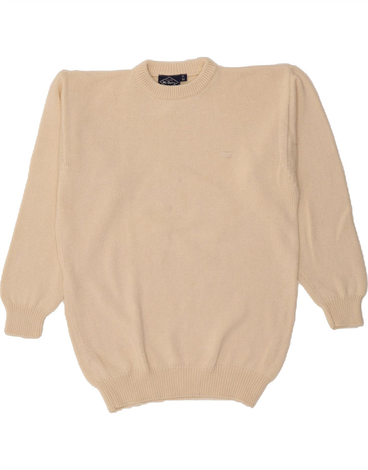 VINTAGE Mens Crew Neck Jumper Sweater IT 54 XL Beige Cotton Vintage Vintage and Second-Hand Vintage from Messina Hembry 