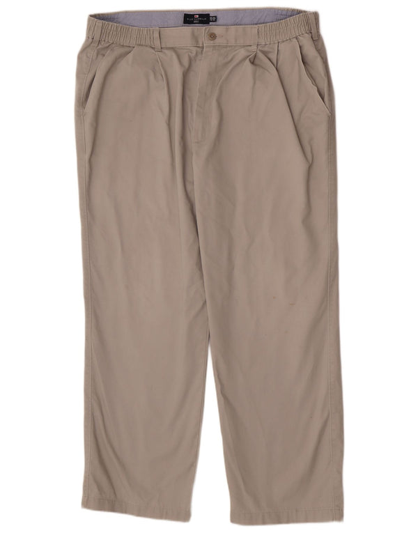 Calça chino reta masculina Marks & Spencer Blue Harbor W40 L29 bege