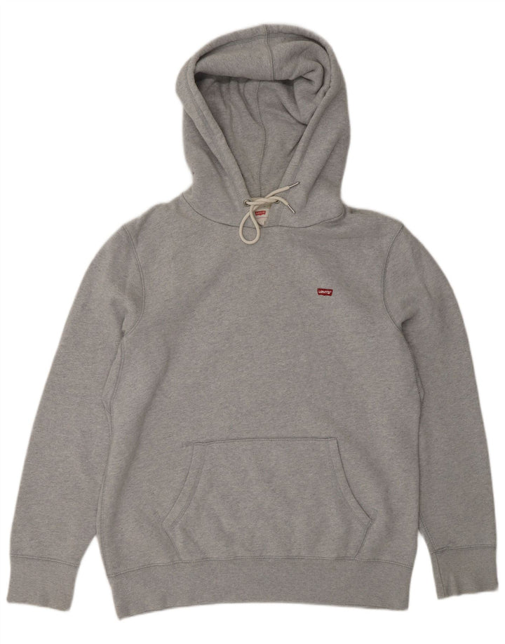 Moletom com capuz masculino LEVI'S pequeno algodão cinza