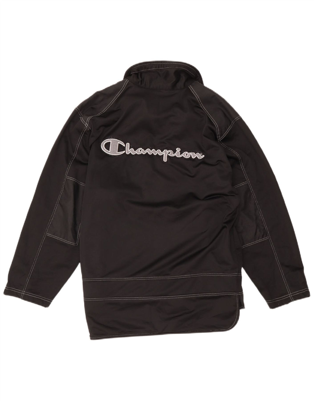 Champion Mens Graphic Tracksuit Top Jaqueta Pequena Poliéster Preto