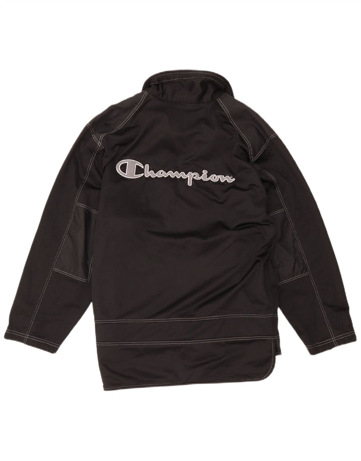 Champion Mens Graphic Tracksuit Top Jaqueta Pequena Poliéster Preto