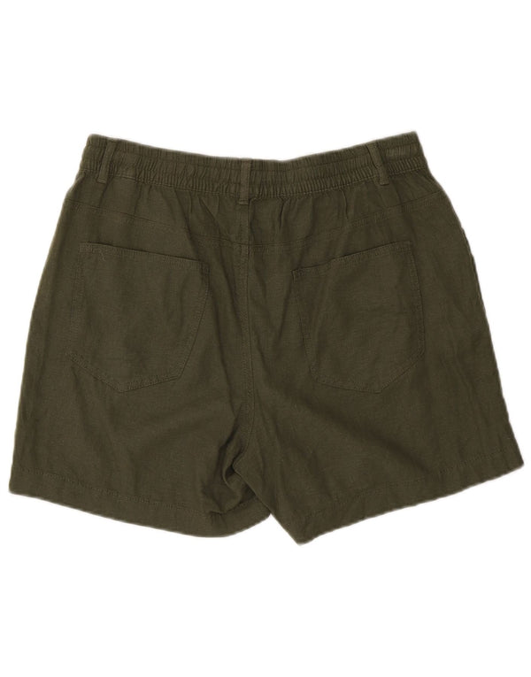 Shorts esportivos femininos Marks & Spencer Reino Unido 14 grande W32 linho verde