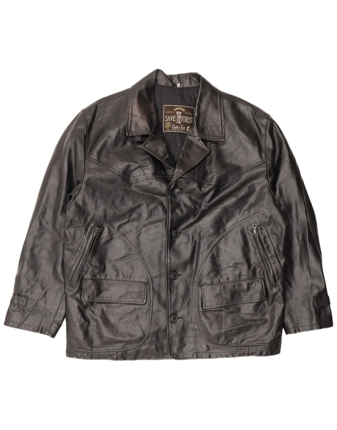 Jaqueta de couro masculina Essebi IT 50 grande couro preto