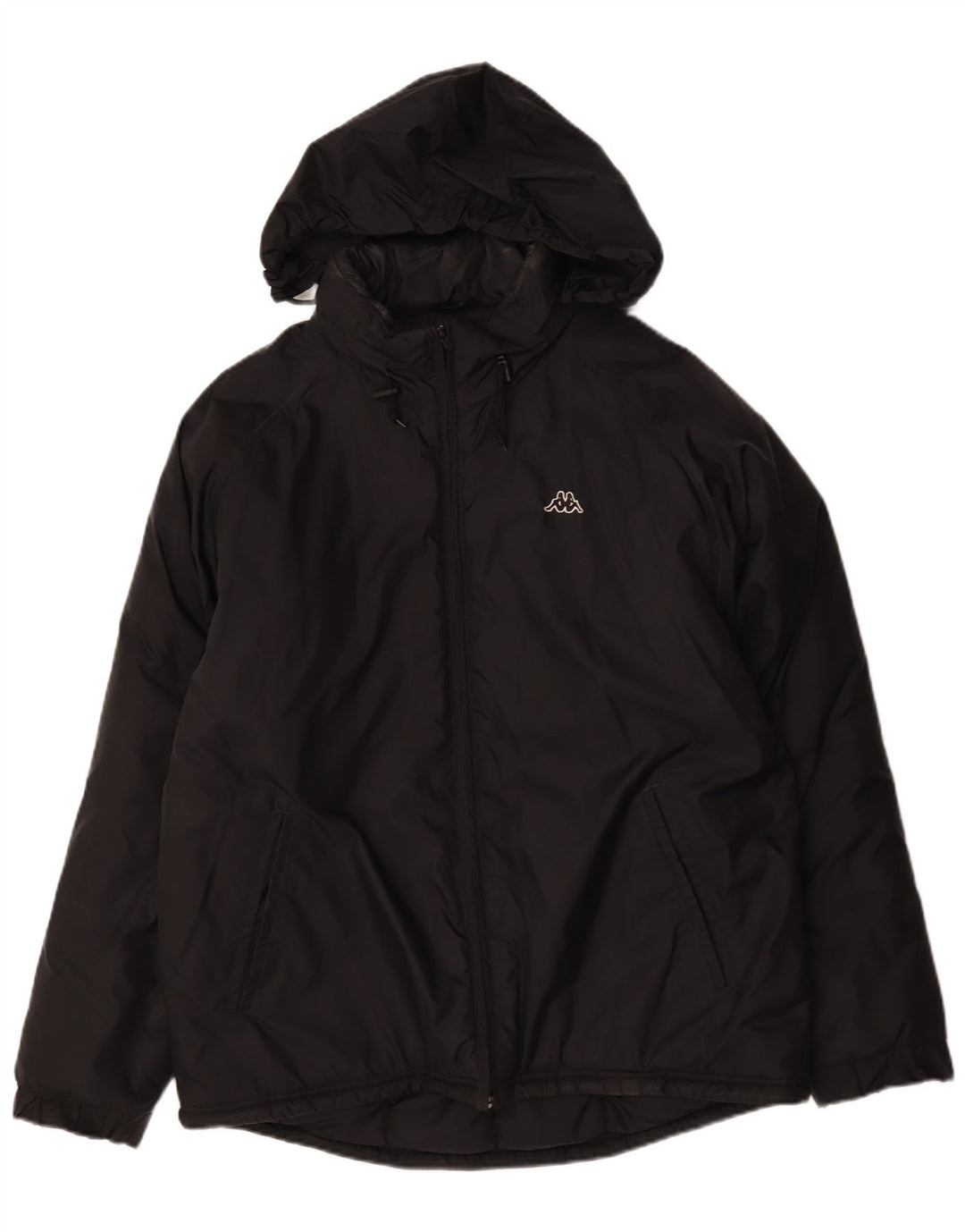 Jaqueta masculina acolchoada com capuz Kappa UK 40 grande poliamida preta