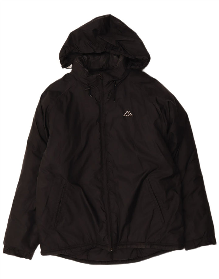 Jaqueta masculina acolchoada com capuz Kappa UK 40 grande poliamida preta