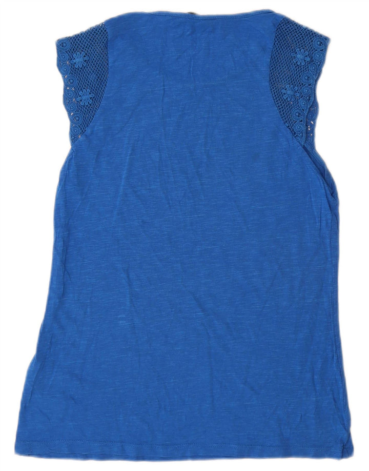 Colete feminino Ralph Lauren UK 10 pequeno algodão azul