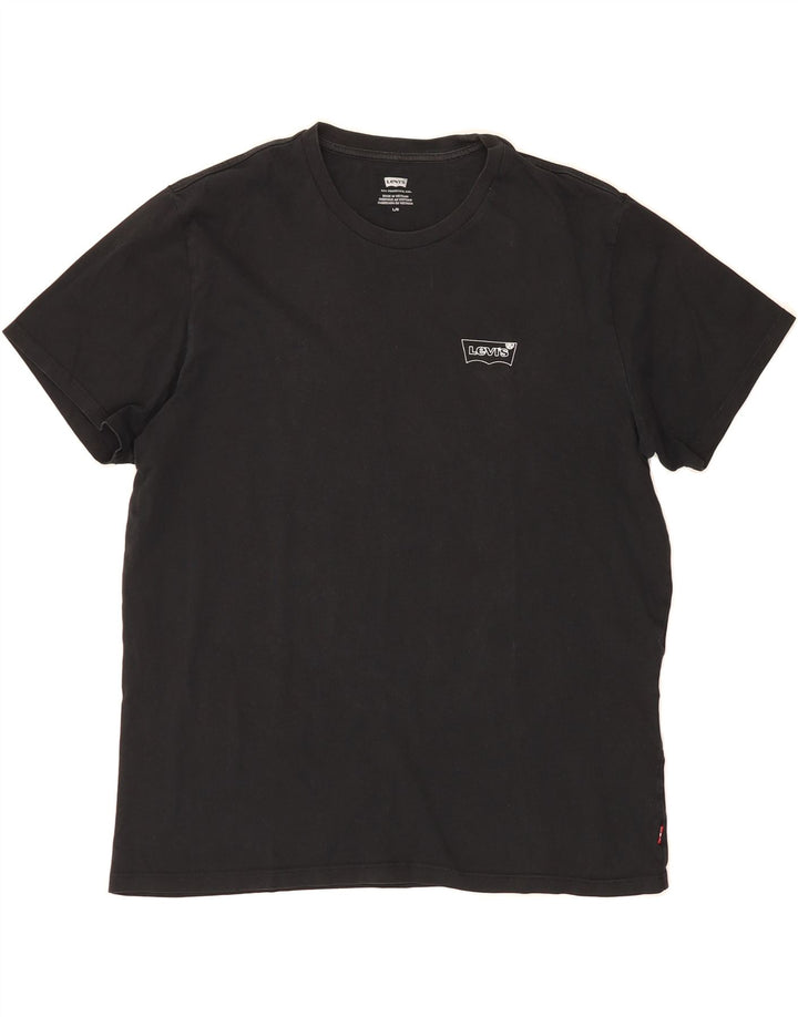 LEVI'S Womens T-Shirt Top UK 16 Large Black Cotton Vintage Levi's and Second-Hand Levi's from Messina Hembry 