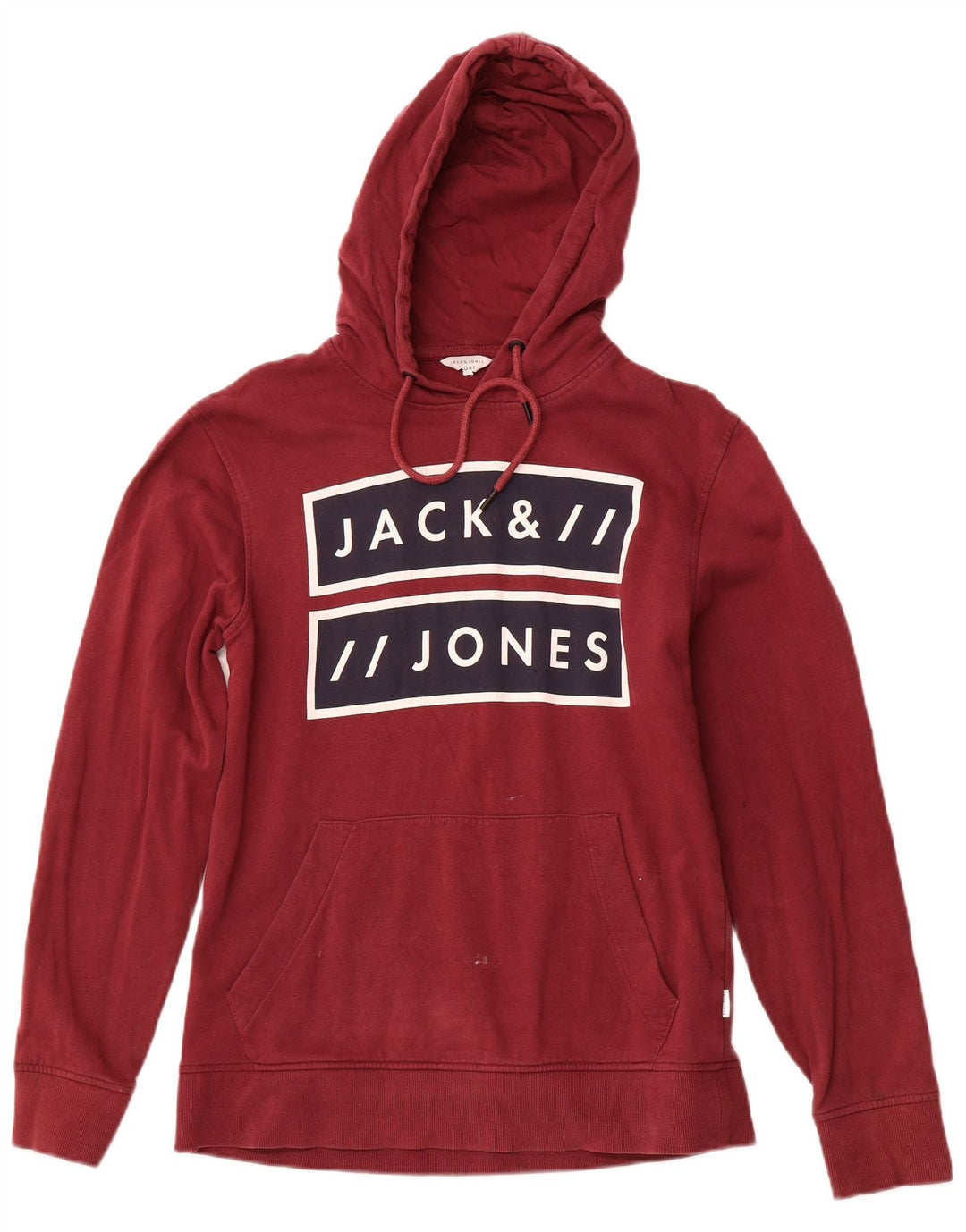 JACK & JONES Suéter masculino com capuz gráfico Core médio algodão Borgonha
