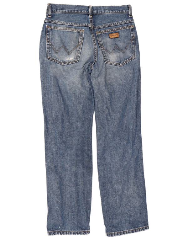 Wrangler Mens Texas Distressed Straight Jeans W32 L30 Azul Algodão