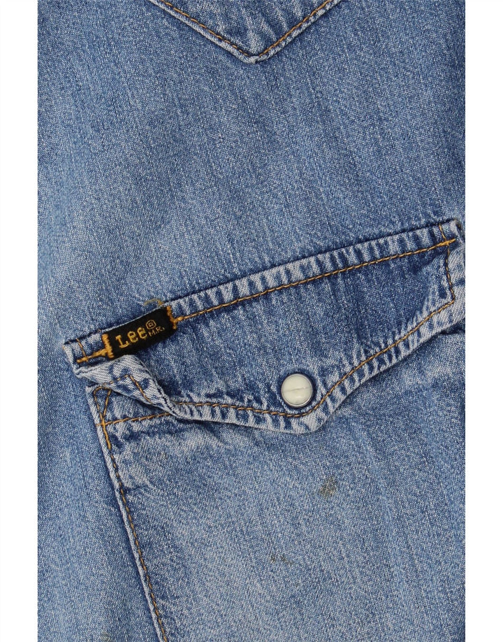 Camisa jeans masculina Lee XL algodão azul