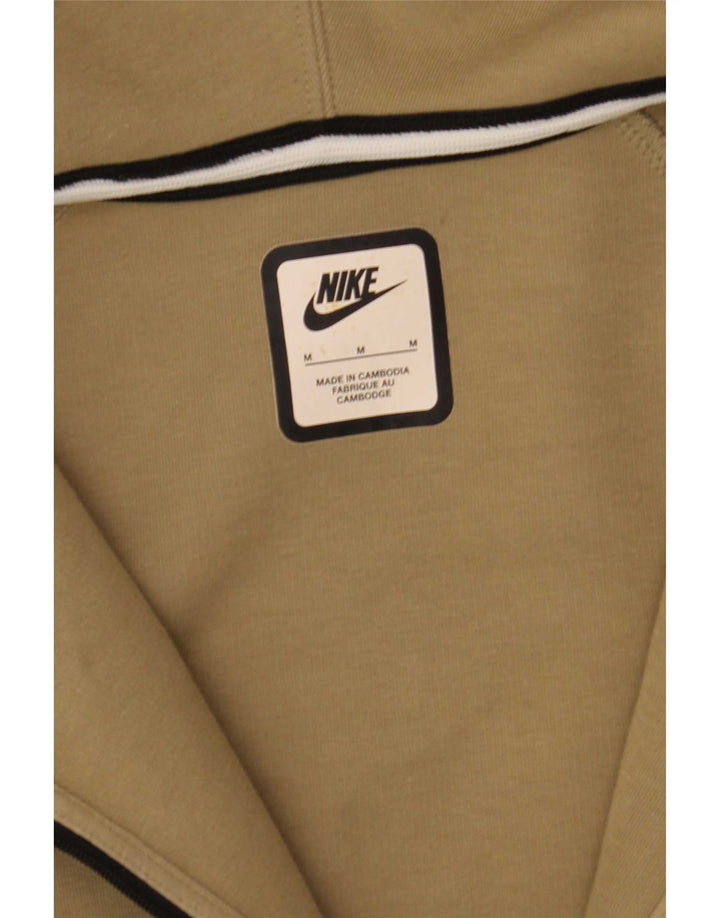 Suéter Nike masculino com capuz e zíper médio cáqui algodão