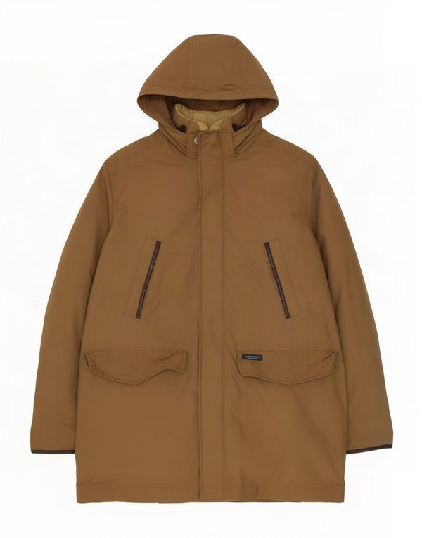 Jaqueta Parka masculina Woolrich com capuz Reino Unido 44 2XL marrom