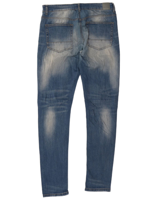 Bench Mens Skinny Jeans W34 L34 Azul Algodão