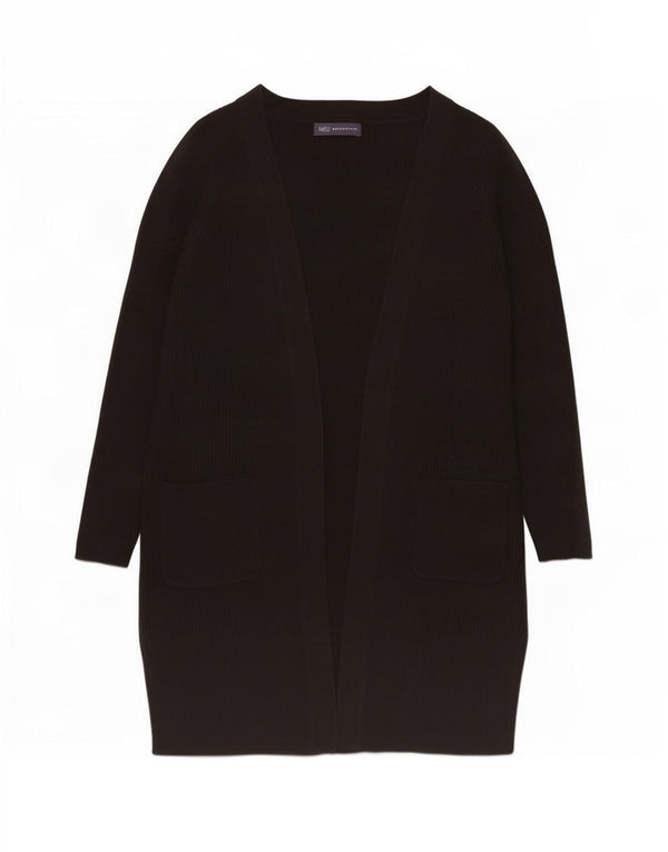 Marks & Spencer Suéter feminino Longline Open Cardigan Reino Unido 10 Pequeno Preto