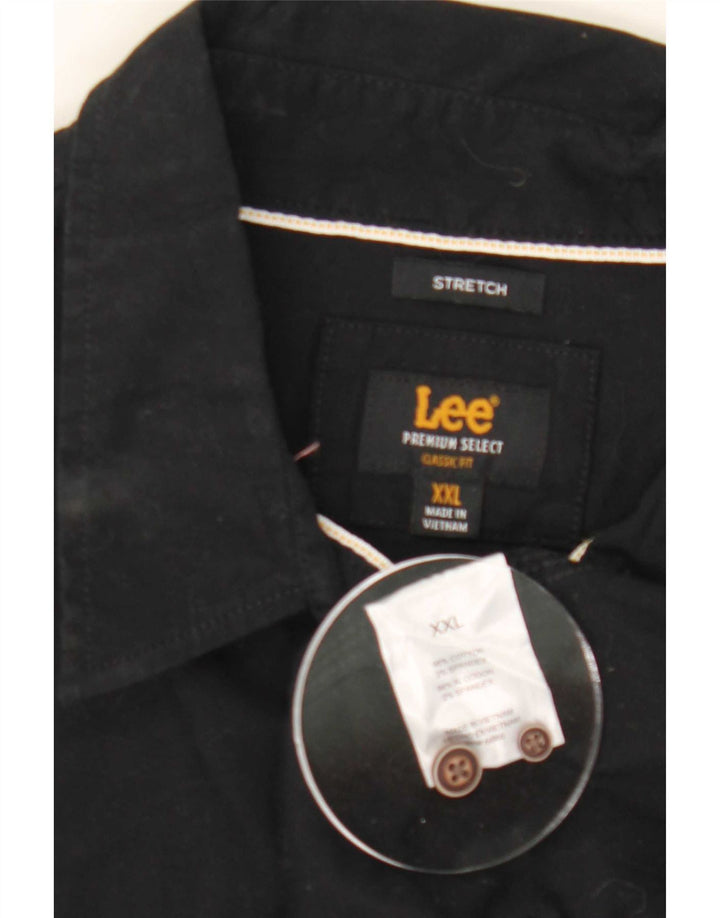Camisa elástica masculina Lee 2XL algodão preto