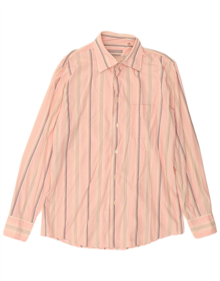 ROBERT FRIEDMAN Camisa masculina slim grande listrada rosa