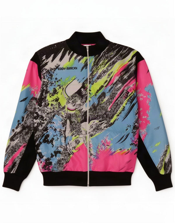 Vintage Mens Tracksuit Top Jacket IT 50 Medium Multicoloured