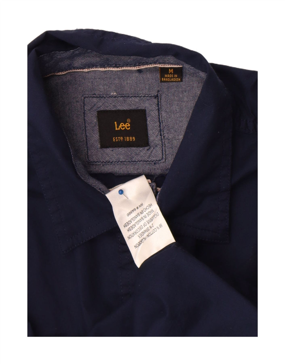 Camisa masculina de manga curta Lee algodão azul marinho médio