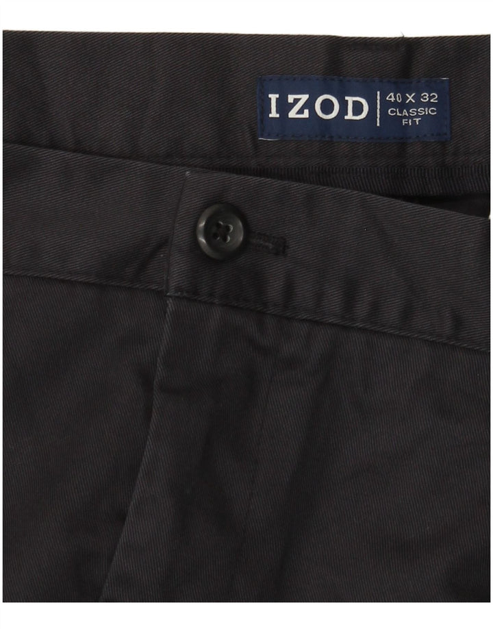Calça cortada masculina IZOD Classic Fit W40 L25 azul marinho