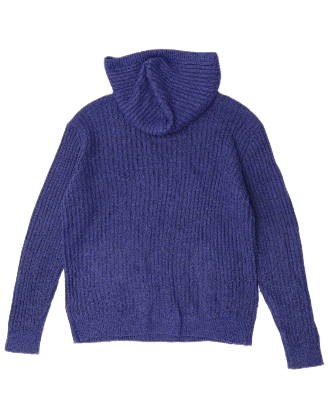 Suéter feminino com capuz Marks & Spencer UK 14 médio azul manchado