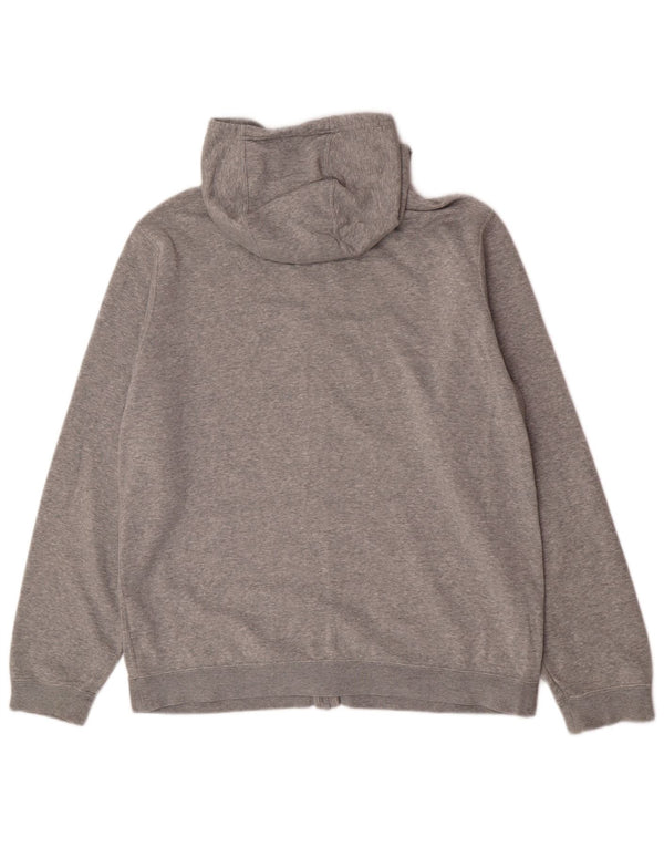 Suéter masculino Nike com capuz e zíper grande cinza algodão esportivo