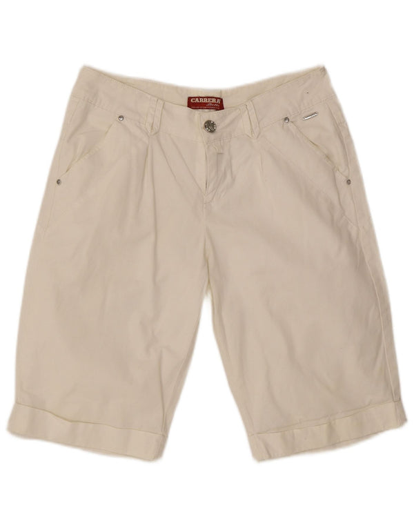 Bermuda feminina Carrera Chino Shorts médio W30 algodão branco
