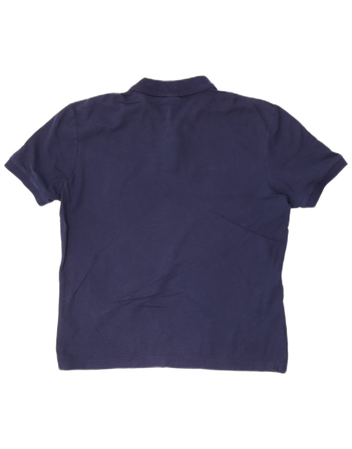 Camisa polo masculina Hugo Boss grande algodão azul marinho