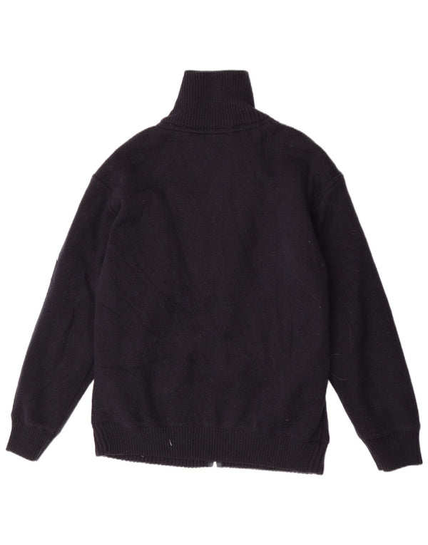 Suéter Cardigan Masculino Vintage XL Lã Merino Azul Marinho