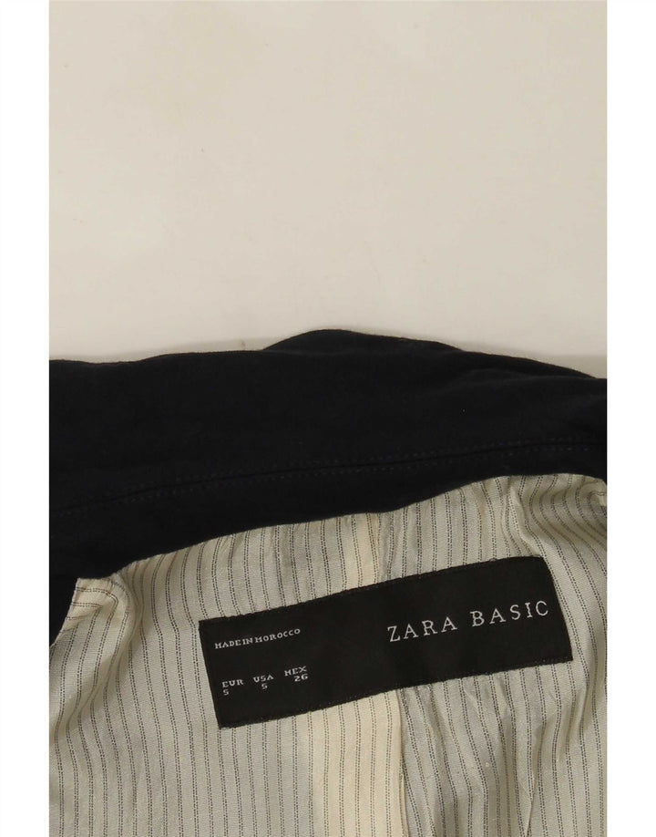 Jaqueta blazer feminina Zara com 1 botão Reino Unido 10 pequena azul marinho