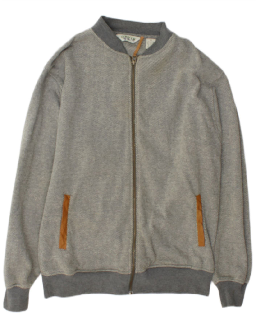 Orvis Mens Tracksuit Top Jacket Algodão Cinza Médio