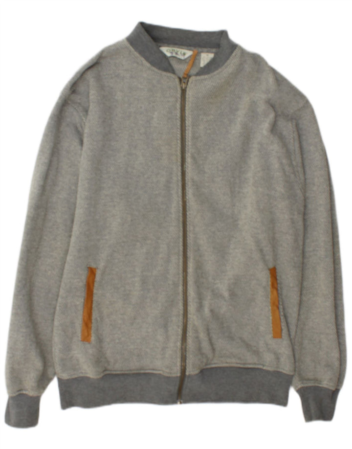 Orvis Mens Tracksuit Top Jacket Algodão Cinza Médio