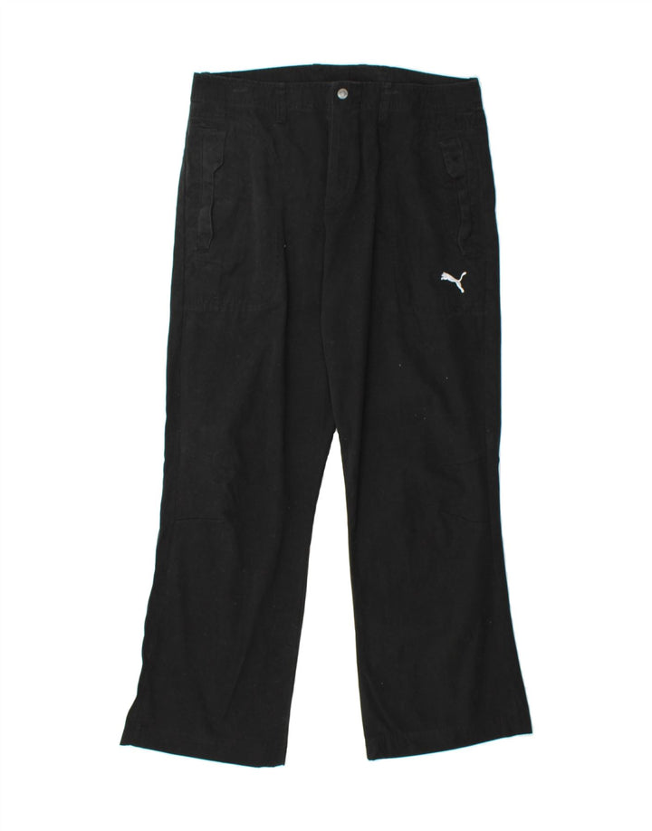 PUMA Mens Straight Casual Trousers W32 L29 Black Cotton Vintage Puma and Second-Hand Puma from Messina Hembry 