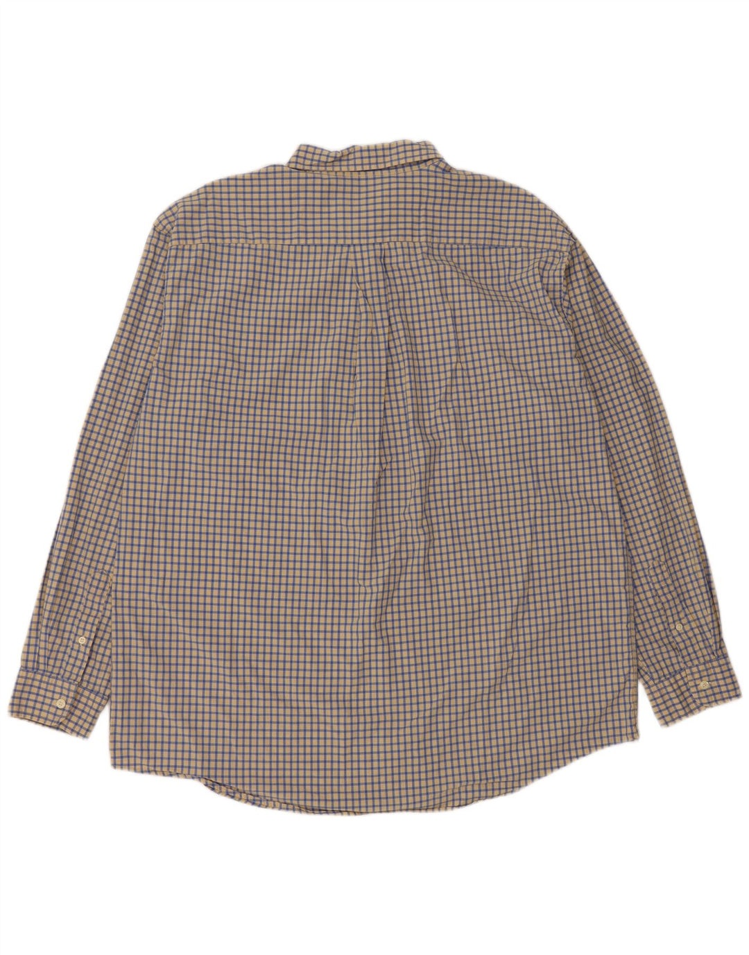 Camisa masculina J. CREW XL de algodão xadrez amarelo