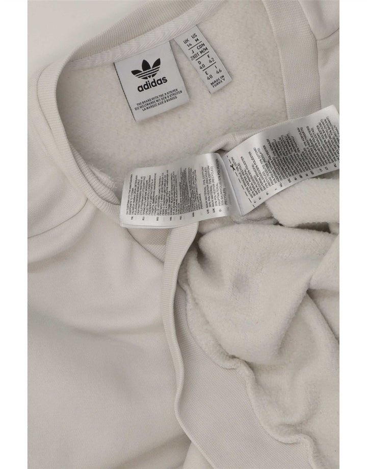 Adidas feminino oversized moletom jumper reino unido 14 médio algodão branco