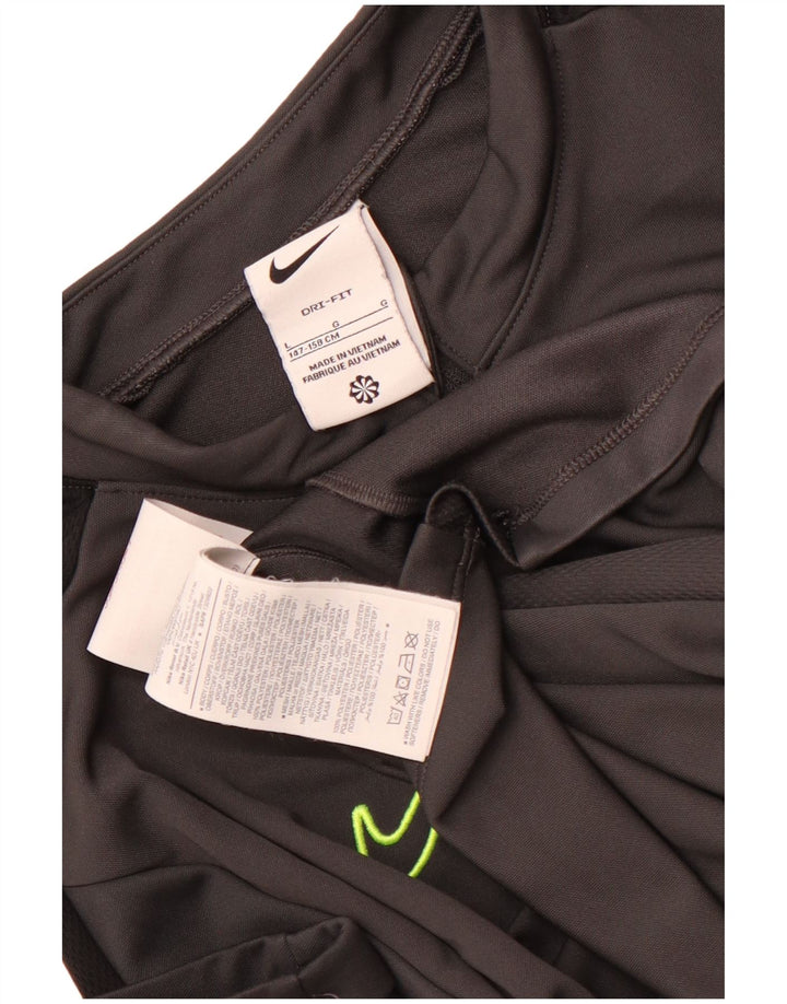 Top Nike Boys Dri Fit manga comprida 12-13 anos grande cinza colorblock