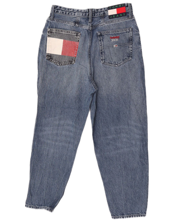 Jeans feminino Tommy Hilfiger com cintura alta e cintura alta W28 L24 azul