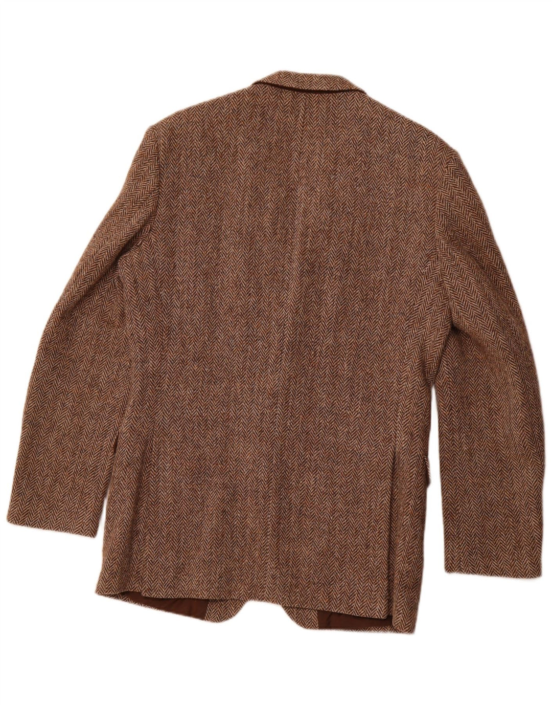 Jaqueta blazer masculina ST MICHAEL com 2 botões Reino Unido 38 lã espinha de peixe marrom médio