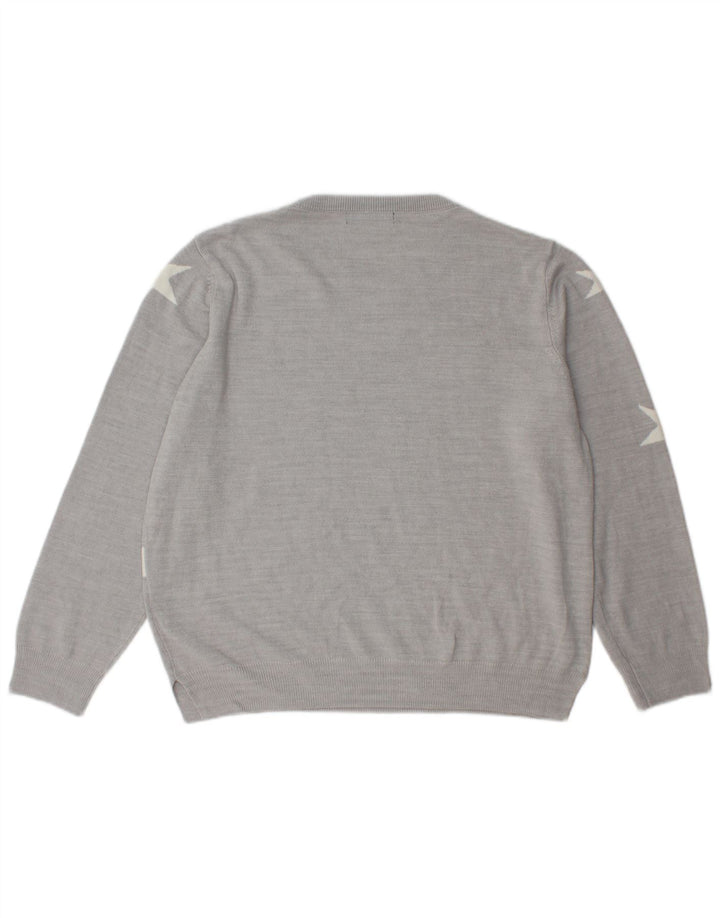 Suéter feminino Marks & Spencer com gola redonda Reino Unido 16 grande cinza