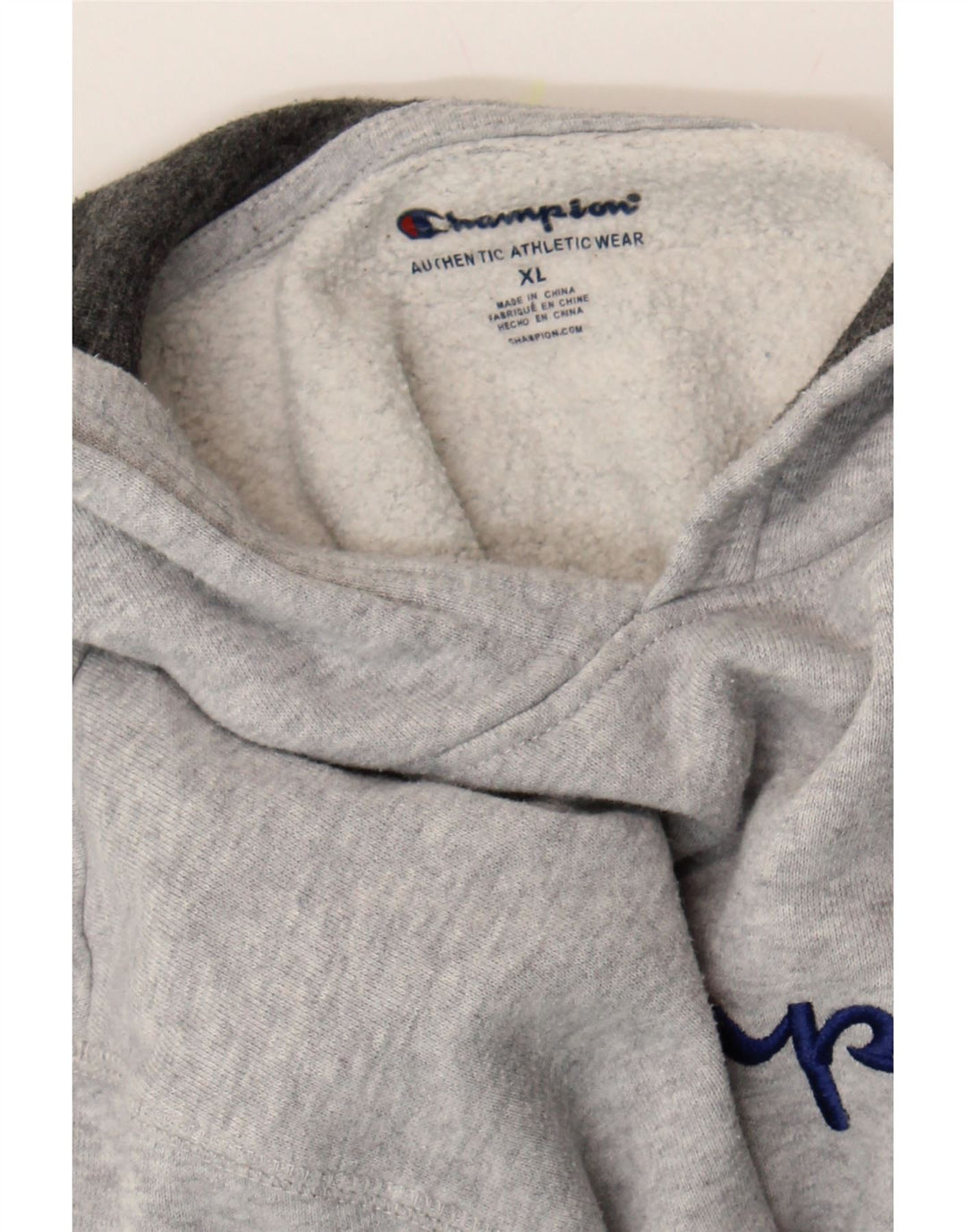 CHAMPION Womens Graphic Hoodie Jumper UK 18 XL Grey Cotton Vintage Champion and Second-Hand Champion from Messina Hembry 