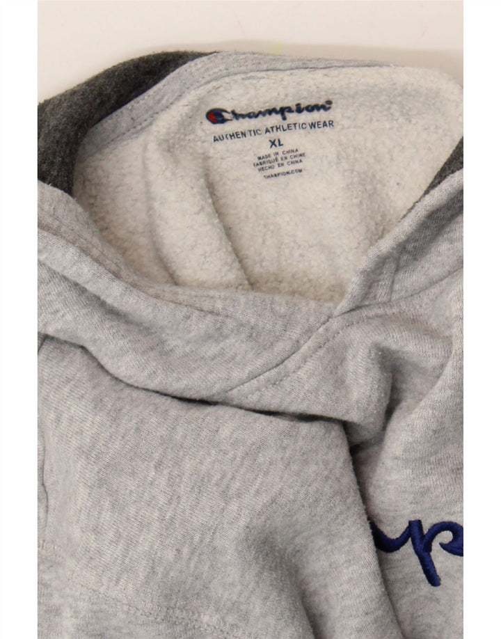 CHAMPION Womens Graphic Hoodie Jumper UK 18 XL Grey Cotton Vintage Champion and Second-Hand Champion from Messina Hembry 