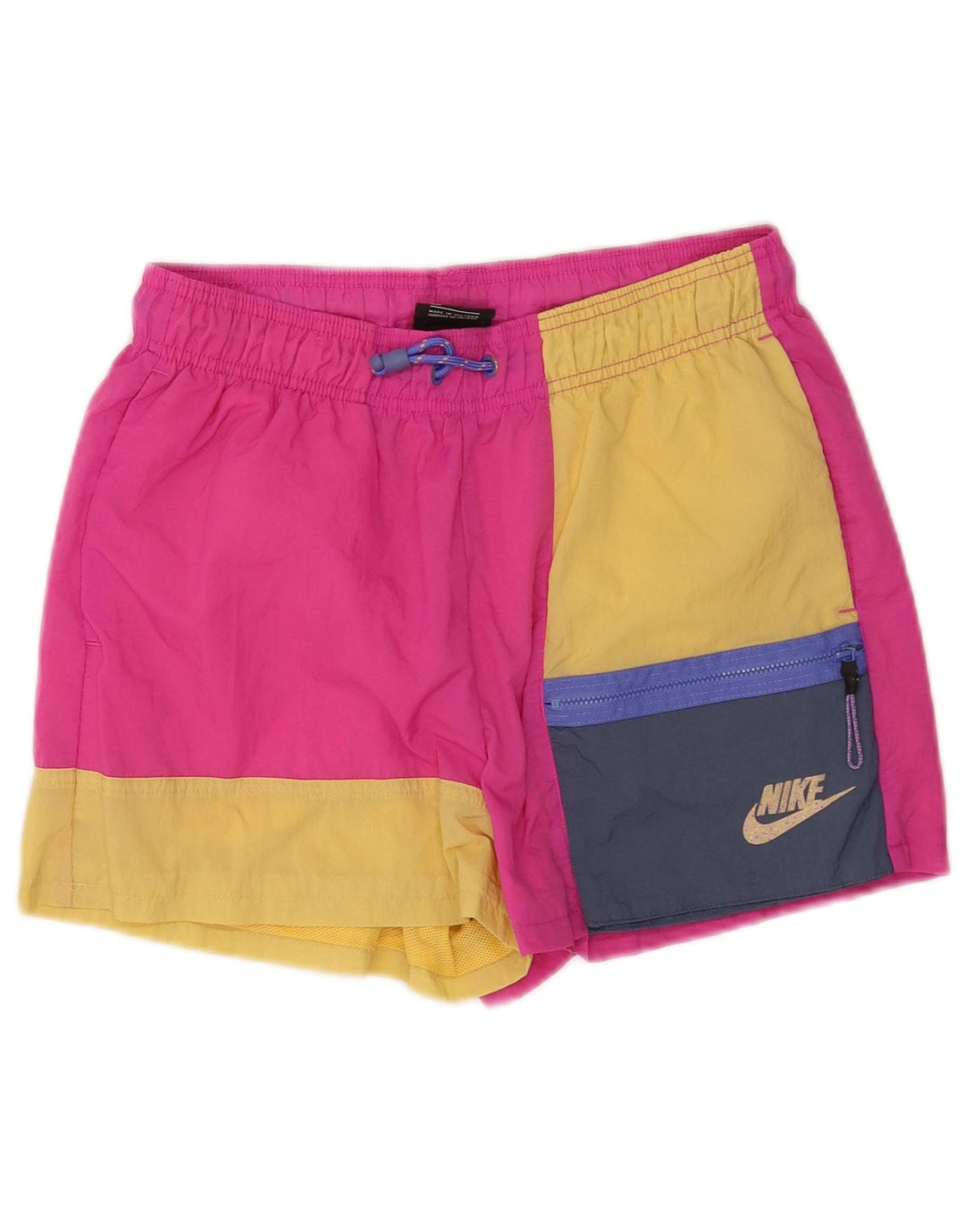 Shorts esportivos masculinos Nike médio rosa colorblock nylon