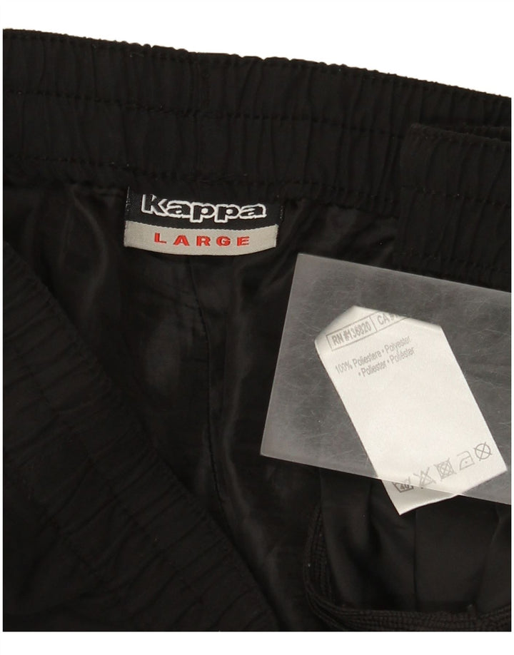 Calça de treino masculina Kappa grande poliéster preto