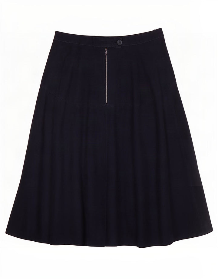 Saia vintage feminina camurça linha A médio W30 azul marinho