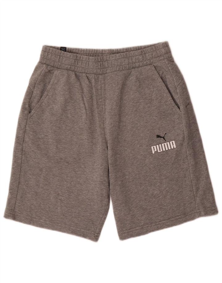 Shorts esportivos masculinos Puma médio cinza algodão