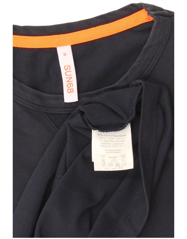 Camiseta masculina Sun68 Top médio algodão azul marinho