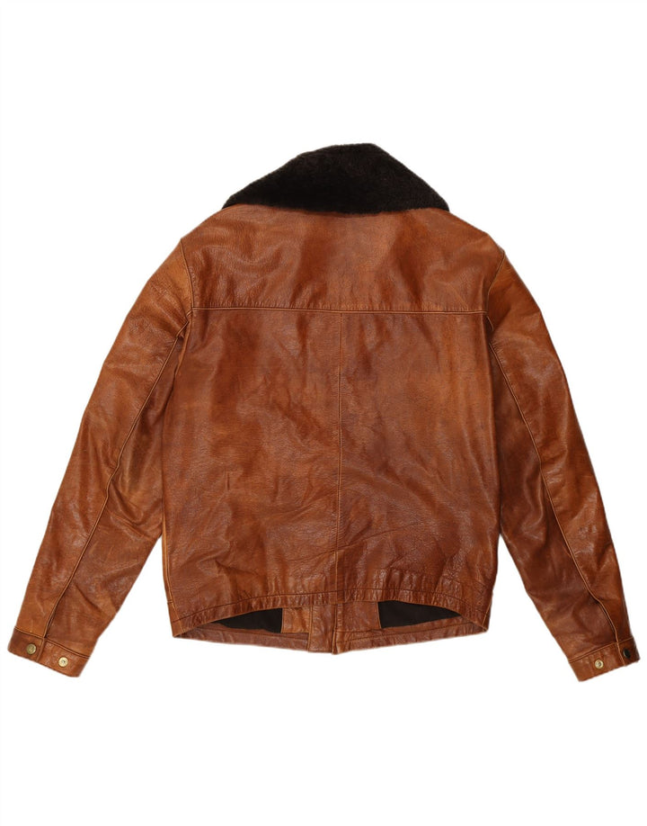 Jaqueta de couro masculina Conbipel IT 48 couro marrom médio