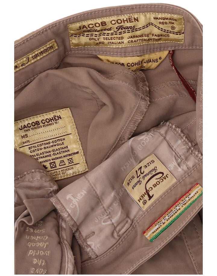 Calça feminina casual slim Jacob Cohen W27 L28 algodão bege