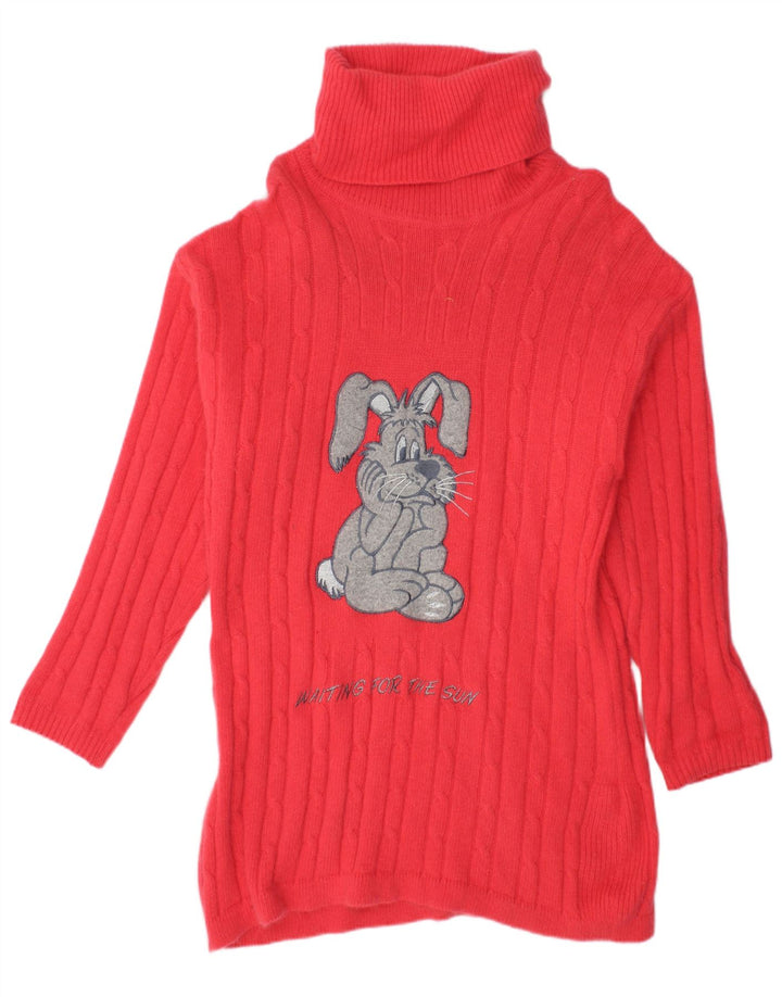 Suéter feminino VINTAGE com gola redonda e palangre IT 42 rosa médio