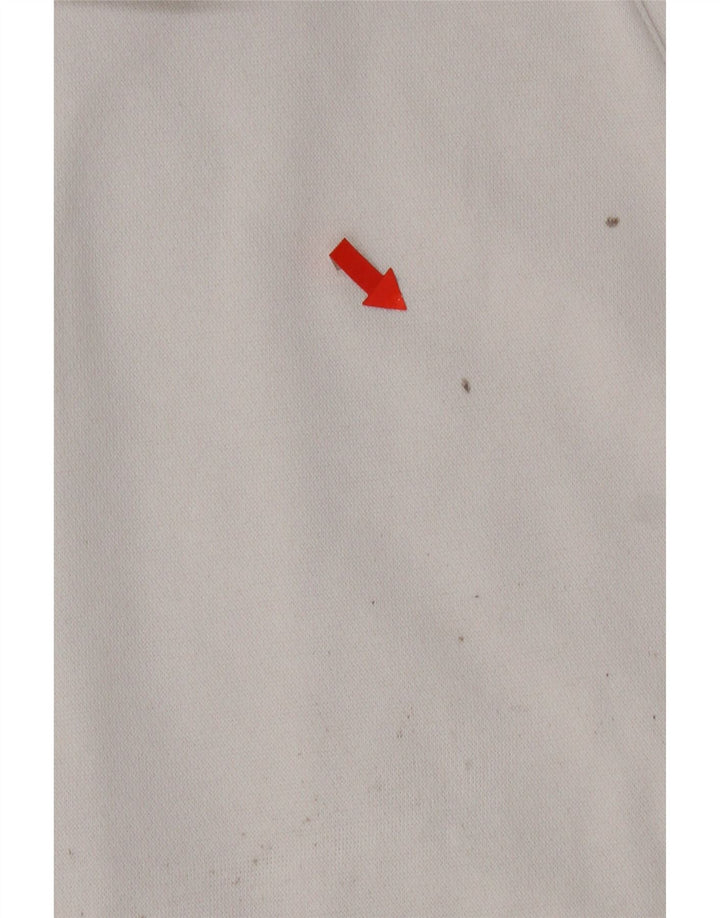 Suéter masculino Adidas com capuz e zíper gráfico médio algodão branco