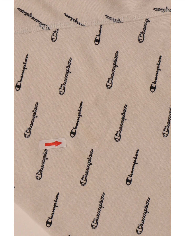 Champion moletom feminino cropped com estampa gráfica UK 14 algodão branco médio